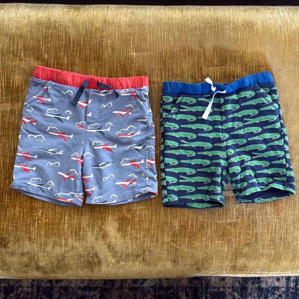 Kids' Patterned Shorts Set - Blue and Green